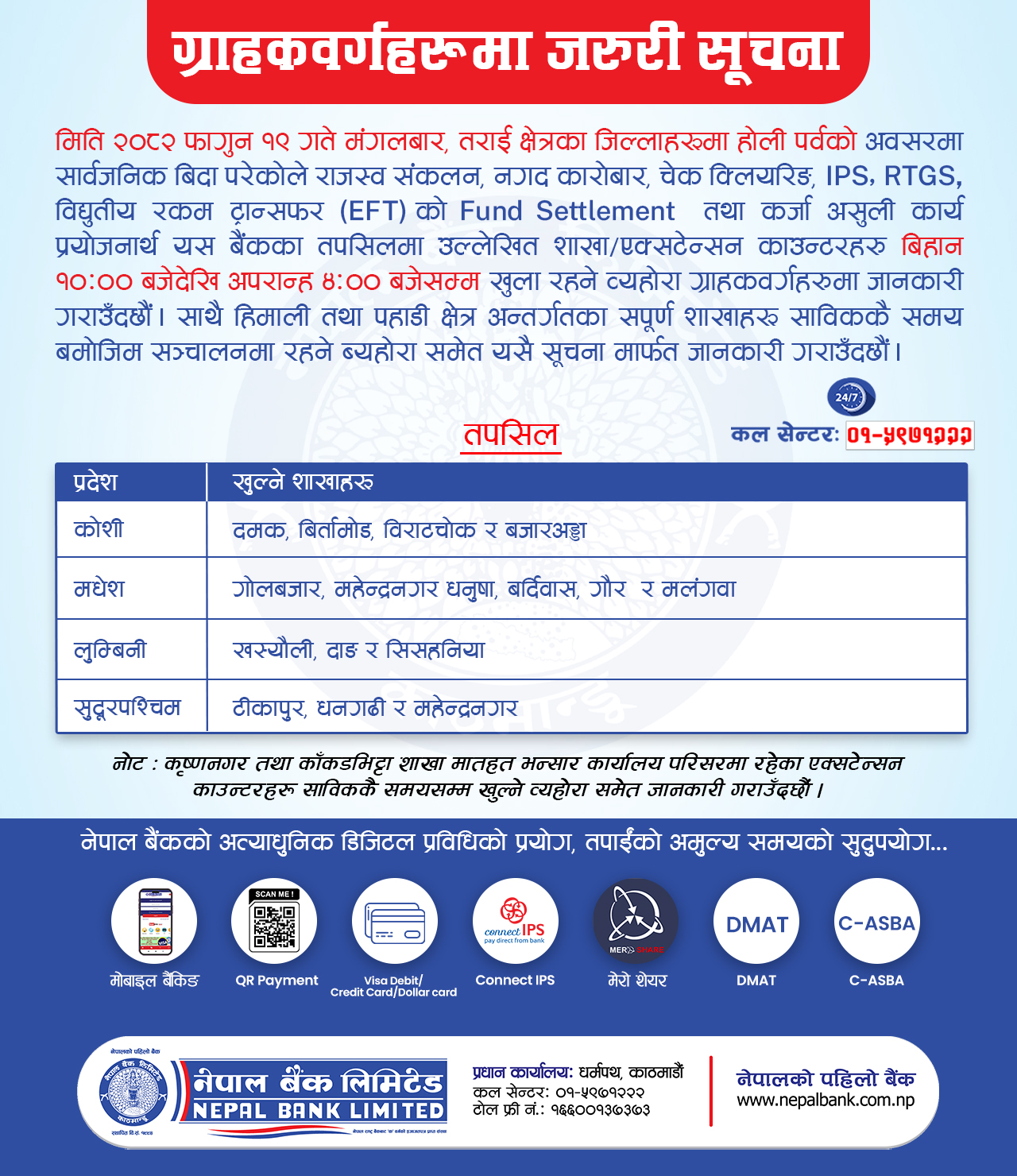 Regarding Branch Opening on 2082.11.19